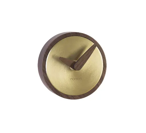 [ATOMO P/APGN] ATOMO : Horloge Atomo en laiton poli, aiguilles et boîte en noyer