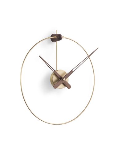 [MICRO ANDA G/MCANG] MICRO ANDA G : Horloge Micro Anda G en boîtier et cercle laiton poli avec aiguilles en noyer 50 cm