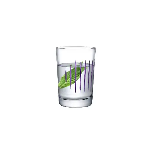 [1116682] PARROT : Set 2 verres et carafe Clear & Purple Line bec doré