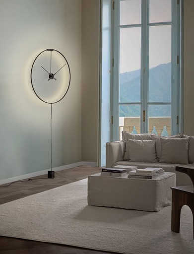 [OME] OMBRA : Horloge et luminaire à brancher Ombra finition Noir 80 cm