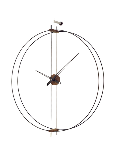[BAR] BARCELONA : Horloge en fibre de verre noire, aiguilles en noyer laqué noir 100 cm
