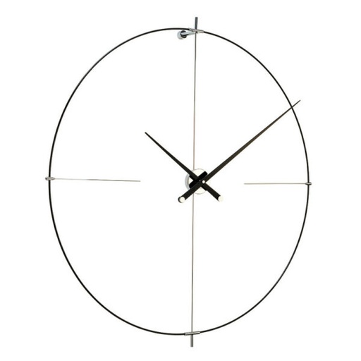 [BILBAO L/BIL000BN] BILBAO L : Horloge Bilbao en métal blanc et aiguilles en noyer laqué noir
