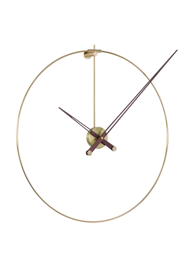 [NEW ANDA G/NADN] NEW ANDA G : Horloge New Anda G boîtier et cercle en laiton poli aiguilles en noyer 100 cm