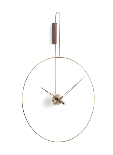 [DARO/DADN] DARO : Horloge avec boîtier et anneau en laiton poli et aiguilles en noyer