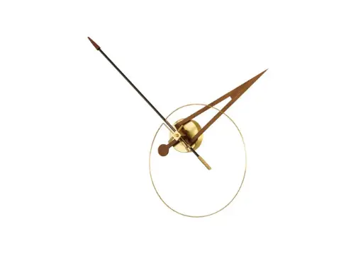 [CRIS G/CRND00NN] CRIS G : Horloge murale avec boîtier en laiton poli, aiguilles en noyer et fibre de verre et flèche en noyer